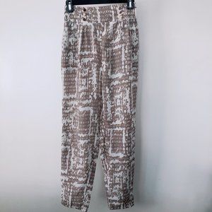 LOVE TREE White Taupe Gold Button Pants M